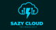 blue cloud minimal technology free logo
